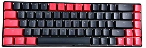 KKV 68 Keys RGB Mechanical Gaming Keyboard,65% Layout Compact PBT Keycaps Mini Design 18 RGB Mode Wired Type-C Mechanical Keyboard for Game and Work(Kailh Box Red Switch, Black&Red)