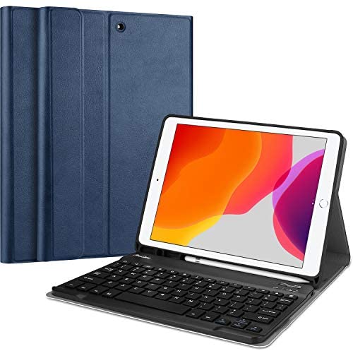 ProCase Keyboard Case for iPad 10.2 9th Generation 2021/ 8th Gen 2020/ 7th Gen 2019, Wireless Magnetically Detachable Keyboard and Stand Folio Case for 10.2″ iPad 9th/8th/7th, Auto Sleep/Wake -Navy