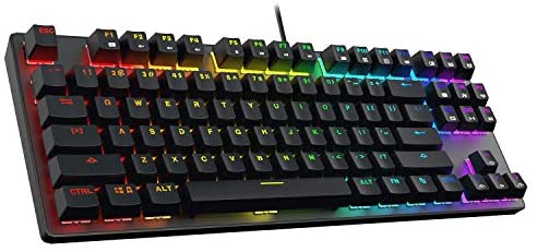 DREVO Tyrfing V2 Customizable RGB Compact 87 Keys Mechanical Gaming Keyboard USB Wired Tenkeyless Programming Macro Media Control Software Support Outemu Red Switch Black