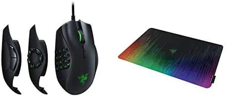 Razer Naga Trinity Gaming Mouse: 16,000 DPI Optical Sensor & Sphex V2 Gaming Mouse Pad: Ultra-Thin Form Factor – Optimized Gaming Surface – Polycarbonate Finish