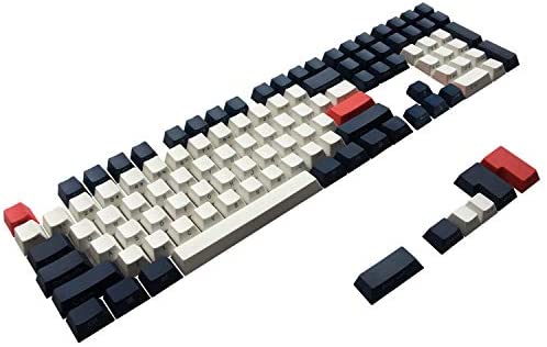 PBT Keycaps Side Printed Thick Cherry MX Key Caps Non-Backlit SeMi Profile for 60%/87/104/108 MX Switches Mechanical Gaming Keyboard(Navy Blue)