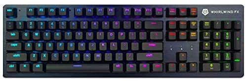 WhirlwindFX Element V2 Gaming Keyboard: Interactive and Customizable Lighting – Immersive, Reactive RGB Experience (Blue Clicky)