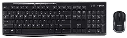 Logitech K270 Wireless Keyboard and M185 Wireless Mouse Combo — Keyboard and Mouse Included, Long Battery Life (Black with Mouse)