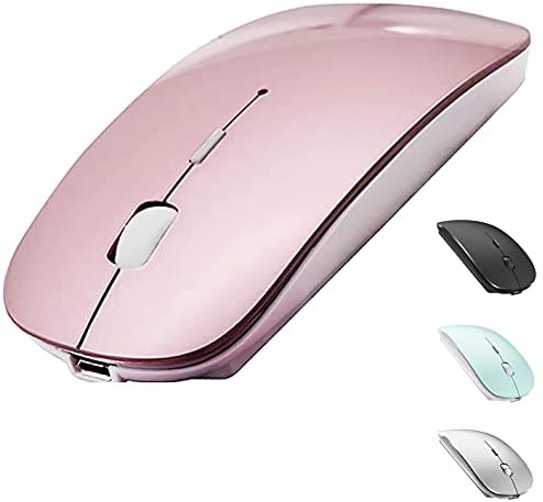 Rechargeable Wireless Mouse for MacBook Air MacBook Pro Mac iMac Pro Air Laptop Chromebook Win8/10 Desktop Computer HP DELL PC(Rose Gold)