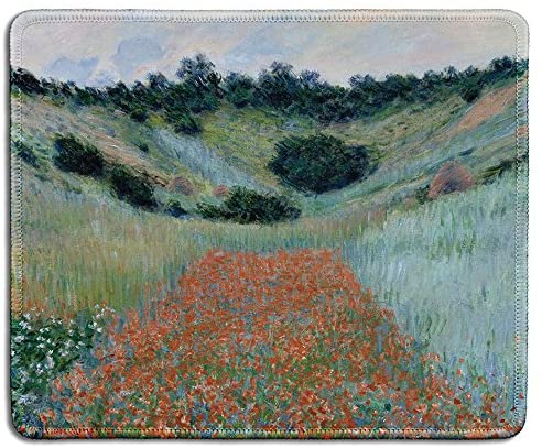 dealzEpic – Art Mousepad – Natural Rubber Mouse Pad with Famous Fine Art Painting of Poppy Field in a Hollow Near Giverny by Claude Monet – Stitched Edges – 9.5×7.9 inches