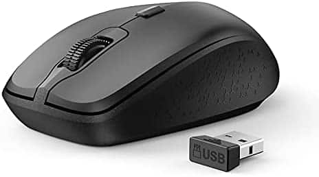 Wireless Mouse BreSii Dual-Mode Bluetooth 5.0/3.0 Wireless 2.4G Computer Mouse Optical Silent Mice with USB Receiver 3 Adjustable DPI for MacBook Laptop Notebook PC Tablet (Black)