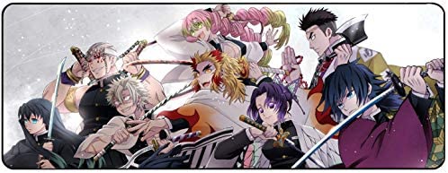 Demon Slay Kimetsu No Yaiba Anime Large Extended Gaming Mouse Pad Mat, Stitched Edges, Ultra Thick 3 mm, Wide & Long Mousepad 31.5″ x 11.8″ x 0.12″ (DSMP3)