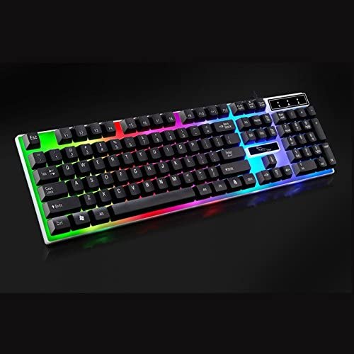 Alice Keyboard ZGB G21 104 Keys USB Wired Mechanical Colorful Backlight Office Computer Keyboard Gaming Keyboard (Black) (Color : Black)