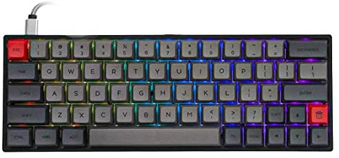 EPOMAKER SK64S Hot Swappable Bluetooth 5.1 Wireless/Wired Mechanical Keyboard with RGB Backlit, PBT Keycaps for Win/Mac/Gaming (Gateron Optical Red, Grey Black)