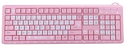 Pink Wired Computer Keyboard, USB Ergonomic Keyboard, 104 Keys Keyboard Gaming Ultra‑Thin Keyboard for Computer/Laptop/Desktops/PC/Mac/Home/Office