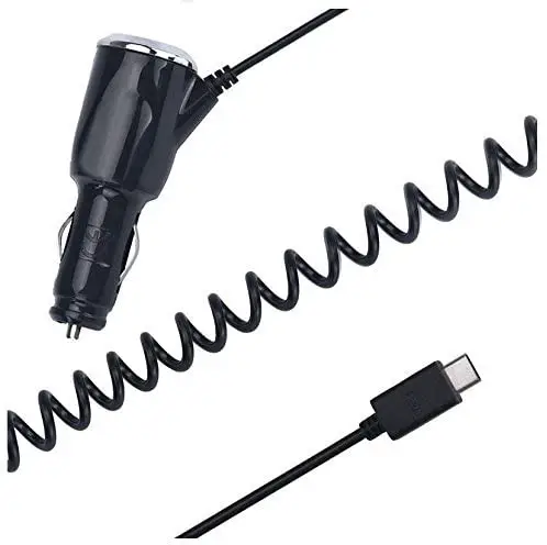 Volt Plus Tech Rapid 2.1A Car Charger Works for Samsung Galaxy Tab A 10.1 (2016) with MicroUSB and Tangle Free 5FT Stretchable Cable!