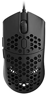 HK Gaming Sirius M Ultra Lightweight Honeycomb Shell Ambidextrous Wired Gaming Mouse 12 000 cpi – 6 Buttons – 54 g (Sirius-M, Black)