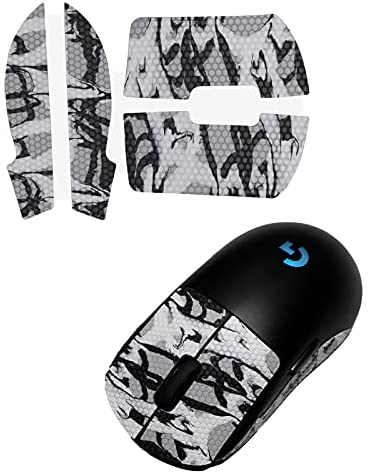 Mouse Grip Tape Gaming Mouse Games Absorbent Anti-Slip Grip Tape Fit Design for GPW，Both Sides of The Mouse, Grasp Improve Game Technology Black White Grey