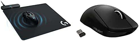 Logitech G Powerplay Wireless Charging System for G502,G703,G903 Lightspeed & PRO Wireless Mice, Soft or Hard Mouse Pad – Black + PRO X Superlight Wireless Mouse, Hero 25K Sensor, 5 Buttons – Black