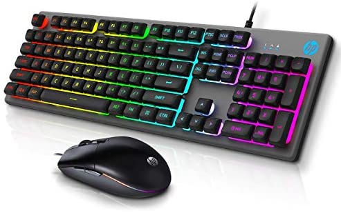 HP Gaming Keyboard and Mouse Combo – HPKM300F, Wired RGB Backlit Keyboard and Mouse, Rust & Scratch Proof Metal Penal – 6 Speed Adjustable DPI Gaming Mouse and Keyboard with Responsive Keys