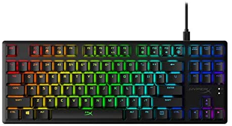 HyperX Alloy Origins Core – Tenkeyless Mechanical Gaming Keyboard, Software Controlled Light & Macro Customization, Compact Form Factor, RGB LED Backlit, Clicky HyperX Blue Switch