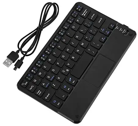 Wireless Bluetooth Keyboard, Ultra-Slim Mini Keyboard with Touchpad for Windows/Android, Support PC/Tablet, Built-in 280mAh Rechargeable Battery, 10M Operating Range