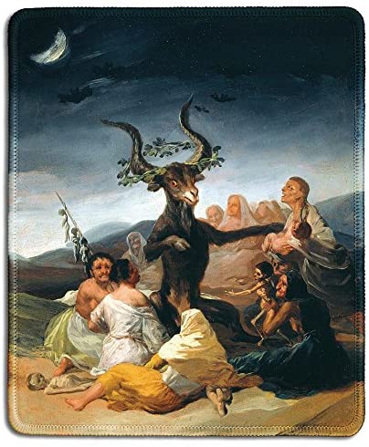 dealzEpic – Art Mousepad – Natural Rubber Mouse Pad with Famous Fine Art Painting of Witches’ Sabbath by Francisco Goya – Stitched Edges – 9.5×7.9 inches
