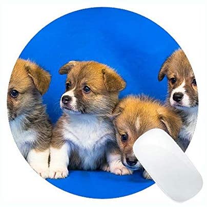 Round Mouse mats,Welsh Corgi Pembroke Dog Puppy Animals Cute Pet Gaming Mouse pad