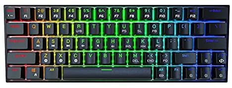 DIERYA DK63N Wireless Wired 60% Mechanical Keyboard with Arrow Keys, Bluetooth 5.1 Gaming Keyboard Programmable, True RGB Backlit, Full Anti-Ghosting, 1900mAh Battery (Black, Black Switch)