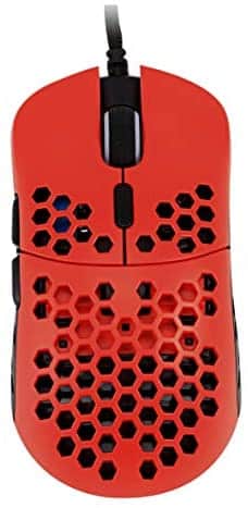 HK Gaming Mira M Ultra Lightweight Honeycomb Shell Wired RGB Gaming Mouse – Up to 12 000 cpi | 6 Buttons – 63g Only (Mira-M, Monza Red)