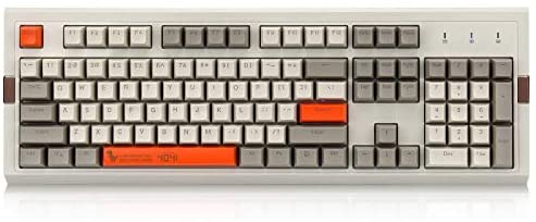 NACODEX AK510 Retro RGB Mechanical Keyboard 104 Keys Anti-Ghosting – PBT SA Spherical Keycap – Customizable RGB Backlight – Programmable Macro Function (RGB Blue Switches)
