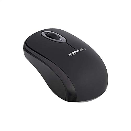 Amazon Basics Wireless Computer Mouse with USB Nano Receiver – Black