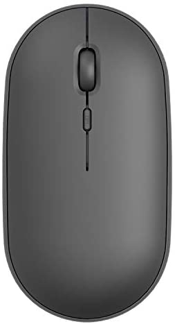 Rechargeable 2.4GHz Wireless Bluetooth Mouse, Dual Mode Ultra-Thin Silent Mice with 3 Adjustable DPI Compatible for MacBook, Laptop, iPad, PC,Computer (Black)