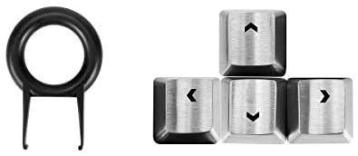 Fitlink Stainless Steel Metal Keycaps with Key Puller for Mechanical Keyboard Cherry Mx Switch(Direction Keys,Silver)