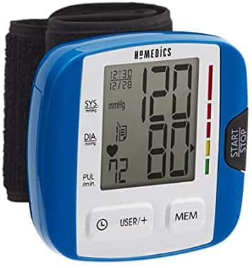 HoMedics Automatic Blood Pressure Monitor, Wrist | Smart Measure Technology | Battery Powered, One-Touch Operation | Irregular Heartbeat and Excessive Body Motion Detection, Memory Average Function