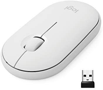 Logitech Pebble M350 Wireless Mouse with Bluetooth or USB – Silent, Slim Computer Mouse with Quiet Click for iPad, Laptop, Notebook, PC and Mac – Off White