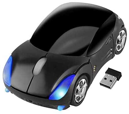 SUN RAIN Car Wireless Mouse, Cool 3D Sport Car Shaped Wireless Optical Mouse 2.4GHz 1600 DPI Mini Portable Novelty Cordless Mice for PC Laptop Computer Desktop Mac (Black)