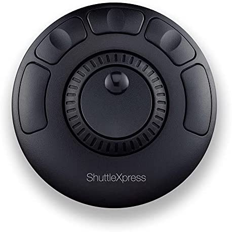 Contour Design ShuttleXpress – Editing Shuttle with 5 Programmable Buttons – Ergonomic Video Editing Equipment Compatible with Mac and PC Systems