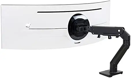 Ergotron HX Ultrawide Monitor Arm Desk Mount with HD Pivot – for 1000R Screens – Matte Black