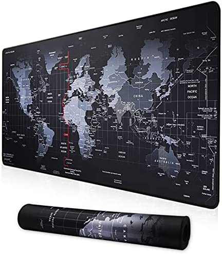 Cmhoo XXL Professional Large Mouse Pad & Computer Game Mouse Mat (35.4×15.7×0.1IN, Map) (9040 Map)