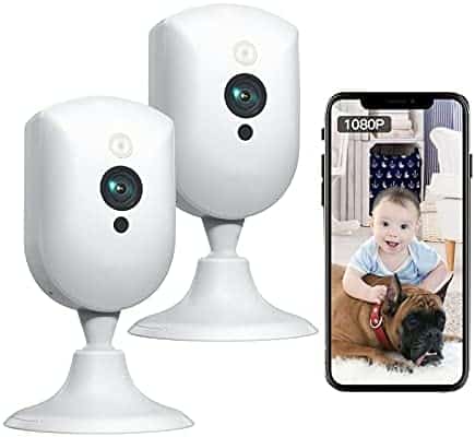 Baby Monitor, Pet Camera with Sound/Motion Detect 1080p Night Vision 2 Way Audio Video Record, Plug-in 2.4G WiFi Indoor Camera Works with Alexa for Home Surveillance/Baby’s Security/Pet Monitoring