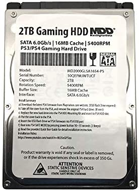 MaxDigitalData (MD2000GLSA854-PS) 2TB 5400RPM 8MB Cache (9.5mm) SATA 6.0Gb/s 2.5″ PS4 Gaming Hard Drive – 2 Year Warranty