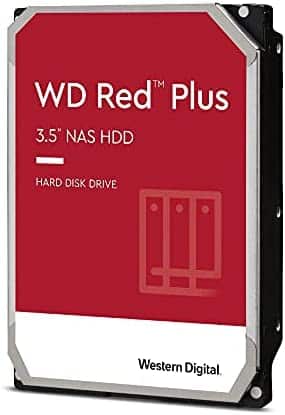 Western Digital 1TB WD Red Plus NAS Internal Hard Drive HDD – 5400 RPM, SATA 6 Gb/s, CMR, 64 MB Cache, 3.5″ – WD10EFRX