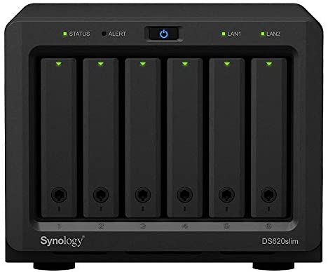 Synology DiskStation DS620slim iSCSI NAS Server with Intel Celeron Up to 2.5GHz CPU, 6GB Memory, 24TB HDD Storage, DSM Operating System