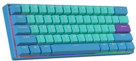 BOYI 60% Mechanical Keyboard,BOYI 61 Key Mini RGB Cherry MX Switch PBT Keycap 60% RGB Mechanical Gaming Keyboard (Cherry MX Silent Red,Green Blue Color)