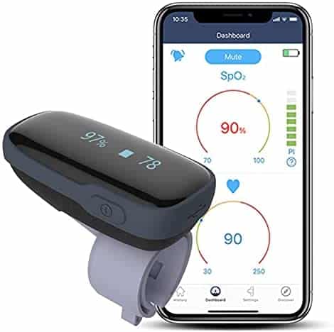 Wellue Oxylink Wireless Wearable Health Monitor Bluetooth Pulse Meter with Audio Reminder in Free App – Rechargeable Wearable O2 Monitor