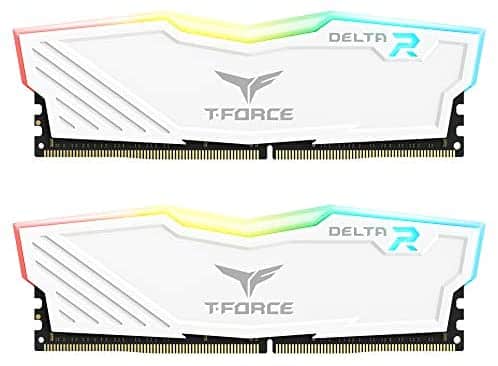 TEAMGROUP T-Force Delta RGB DDR4 16GB (2x8GB) 3200MHz (PC4-25600) CL16 Desktop Memory Module ram TF4D416G3200HC16CDC01 – White