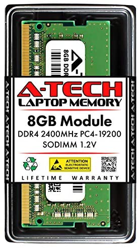 A-Tech RAM 8GB DDR4 2400MHz SODIMM PC4-19200 (PC4-2400T) CL17 1.2V Non-ECC SO-DIMM 260 Pin – Laptop, Notebook & AIO Computer Memory Upgrade Module