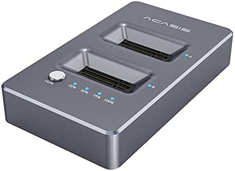 ACASIS NVME Docking Station Dual-Bay Offline Clone Duplicator with Cloning Function USB Type-C to NVME for M2 SSD M Key Hard Drives [Support 8TB]