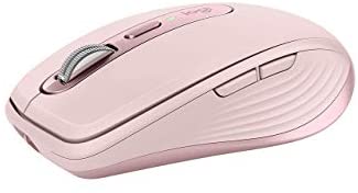 Logitech MX Anywhere 3 Compact Performance Mouse, Wireless, Comfort, Fast Scrolling, Any Surface, Portable, 4000DPI, Customizable Buttons, USB-C, Bluetooth – Rose (Renewed)