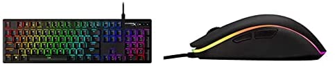 HyperX Alloy Origins – Mechanical Gaming Keyboard, Software-Controlled Light & Macro Customization & Pulsefire Surge – RGB Wired Optical Gaming Mouse, Pixart 3389 Sensor up to 16000 DPI – Black