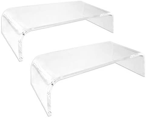 AMT Acrylic Monitor Stand Clear Monitor Stand Clear Monitor Riser Laptop/PC/Multimedia Monitor Stand for Home Office (Small-2 Pack)
