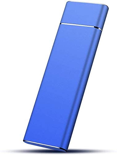 External Hard Drive Type C USB 2.0 Portable 1TB 2TB Hard Drive External HDD Compatible for Mac Laptop and PC (Blue-VA2)
