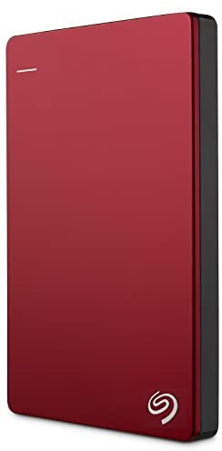 Seagate Backup Plus Slim 1TB External Hard Drive Portable HDD – Red USB 3.0 for PC Laptop and Mac, 2 Months Adobe CC Photography (STDR1000103)