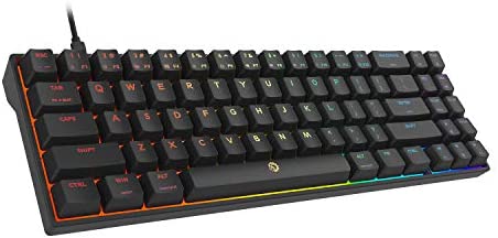 DREVO Calibur V2 TE RGB 60% Wired Mechanical Gaming Keyboard, 71-Key Small Compact, Work for PC/Mac, Detachable USB Type-C, Outemu Red Switch, Black
